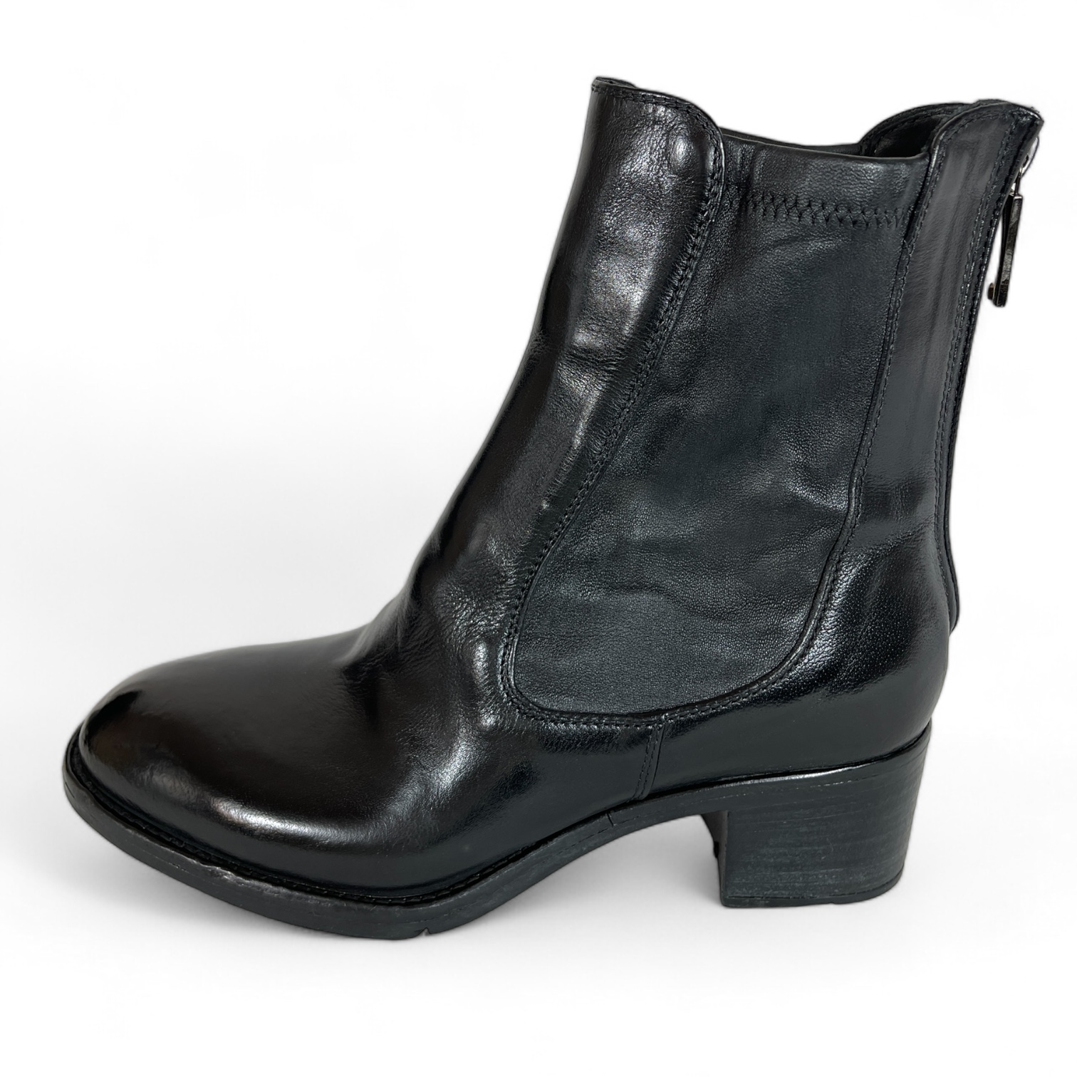 LEMARGO AP06A RANCH STRETCH DAMEN LEDER STIEFELETTE NERO.