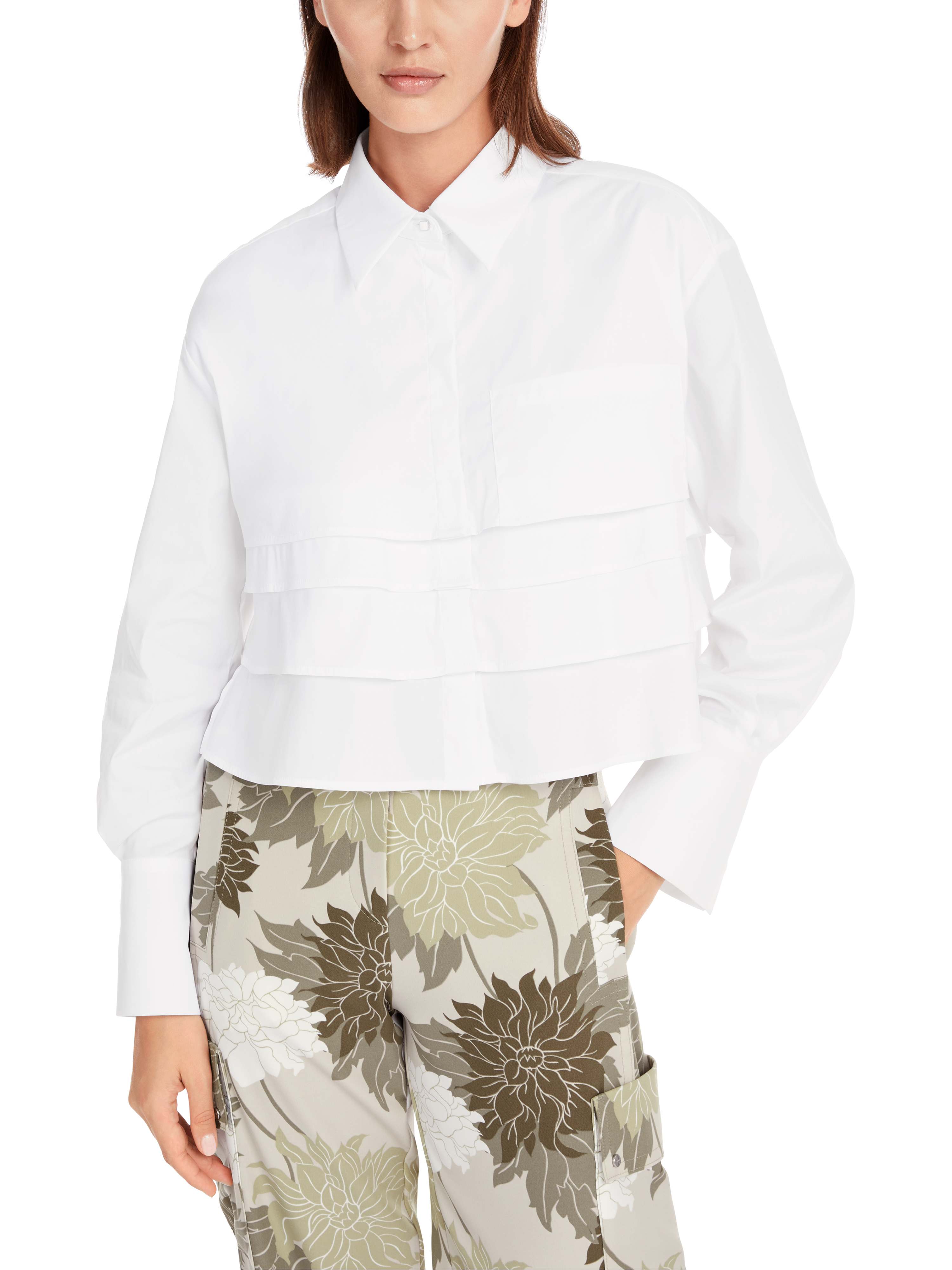 MARC CAIN  YC 51.16 W93 Bluse mit Volants white