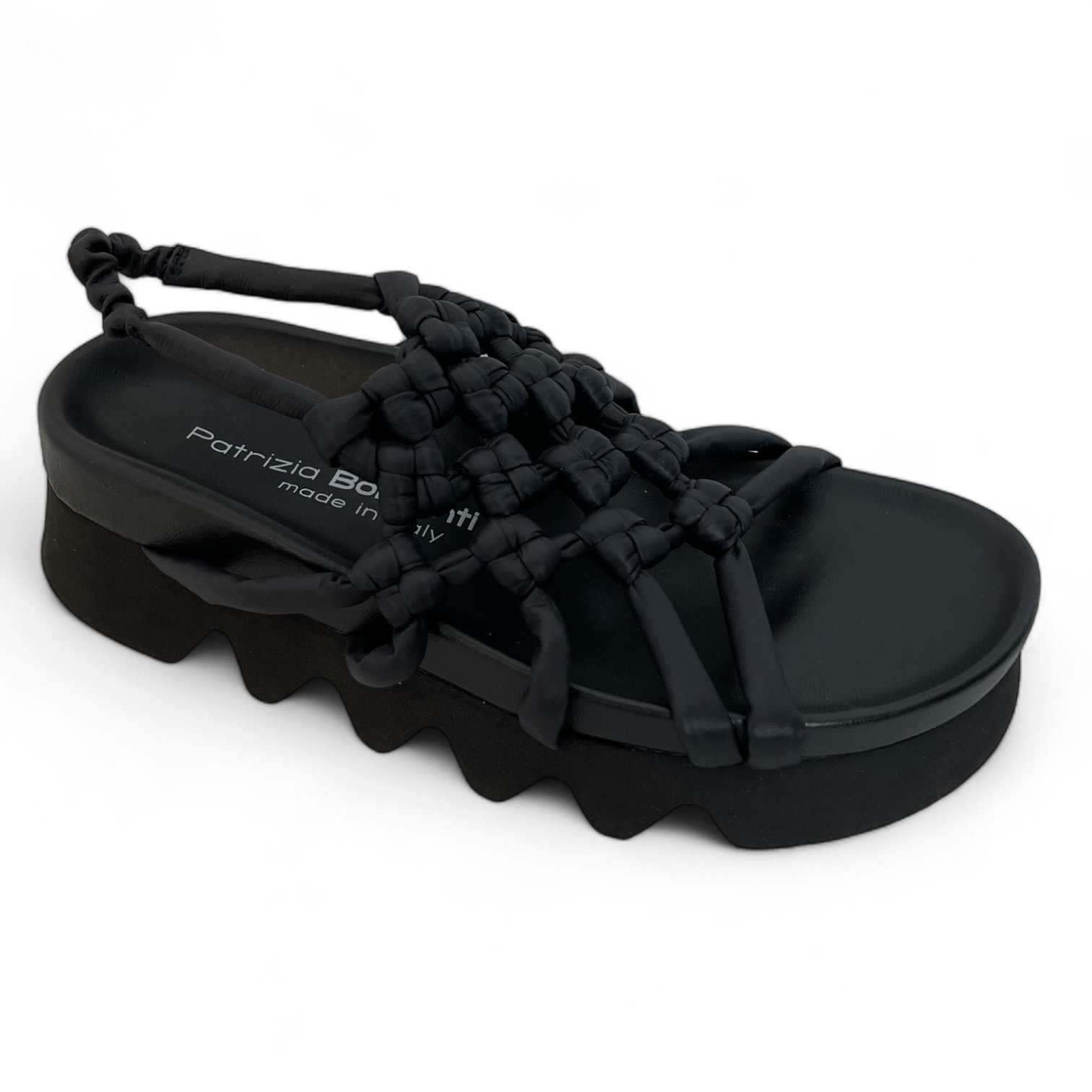 PATRIZIA BONFANTI DOVER  ALISON COTTON DAMEN PLATEAU-SANDALETTE SCHWARZ.