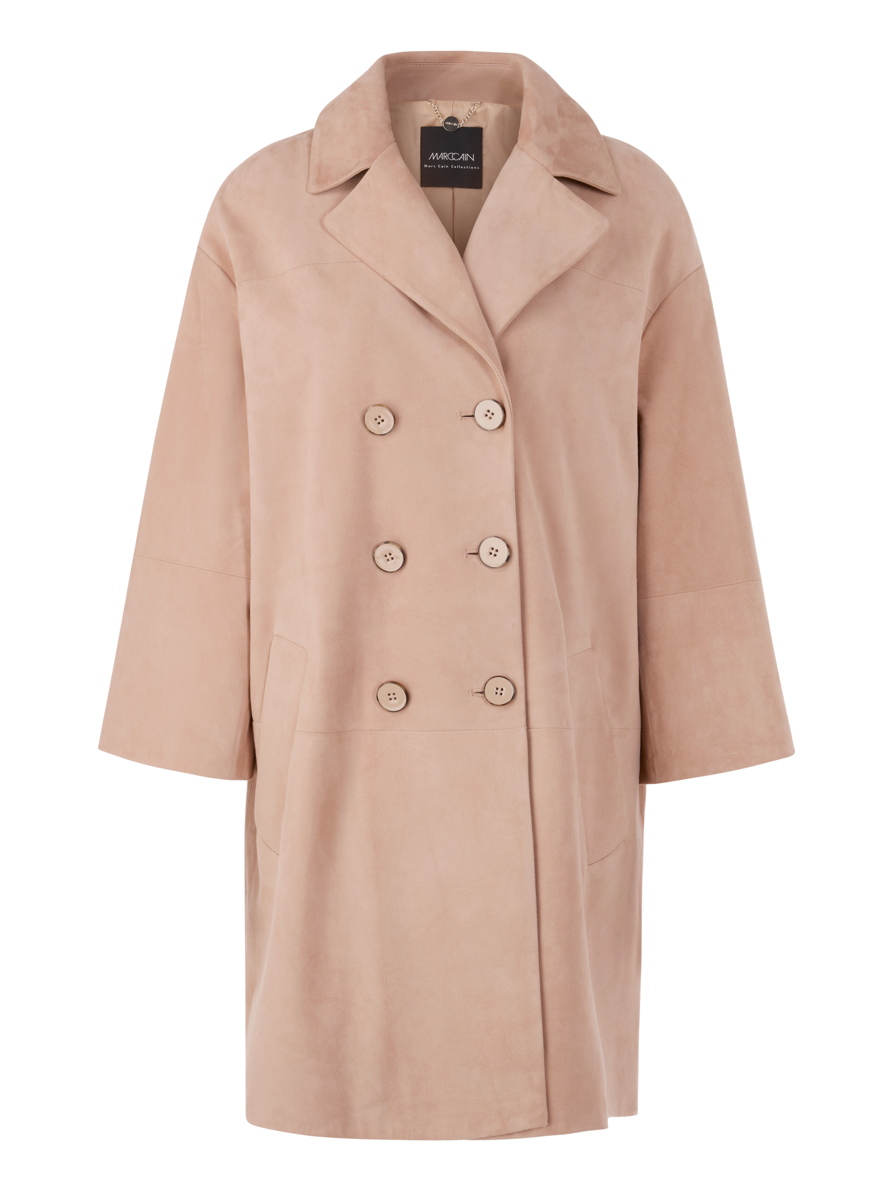 MARC CAIN  AC 11.03 L02 Veloursleder Mantel Rethink Together Beige