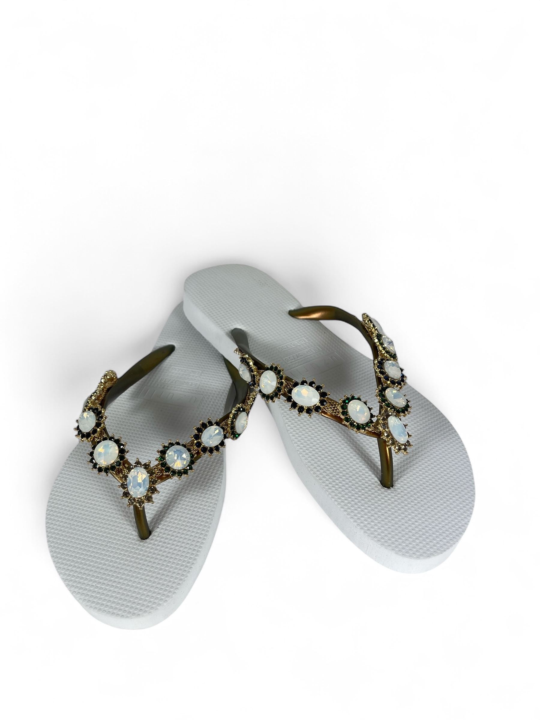 UZURII PEARL MONROE DAMEN FLIP FLOPS BADE ZEHENTRENNER STRASSSTEINE WHITE