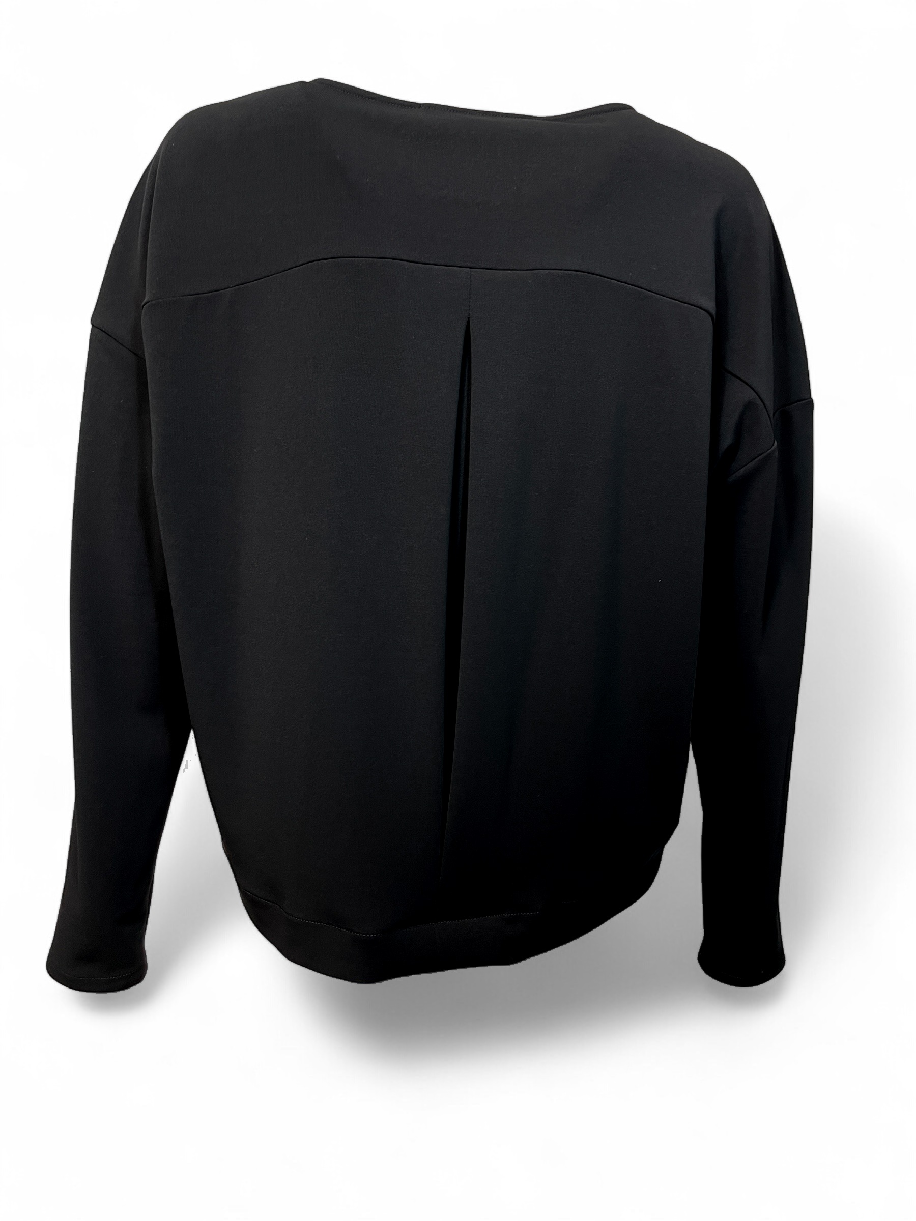ULI SCHNEIDER  30444 Damen Pullover Micro Jersey Pleat Sweatshirt Black