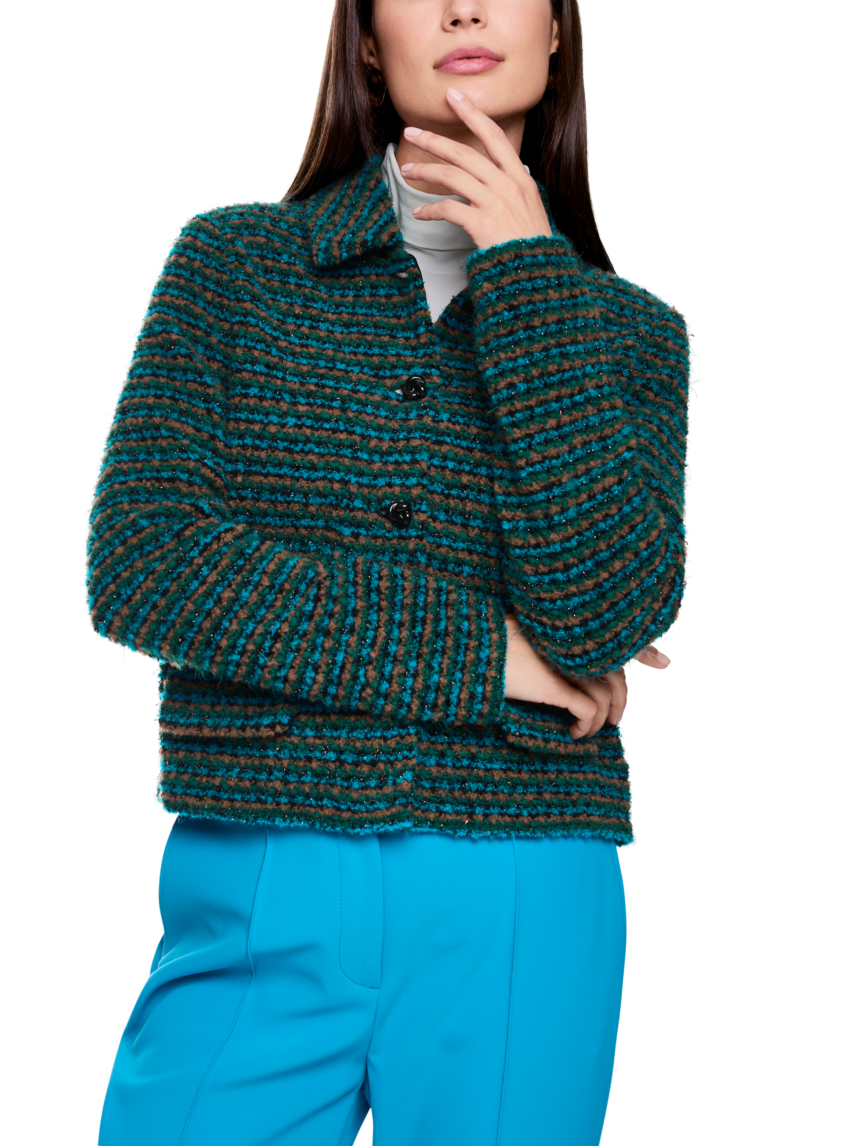 MARC CAIN ZC 39.20 M64  Cardigan mit Lurex dark jade green