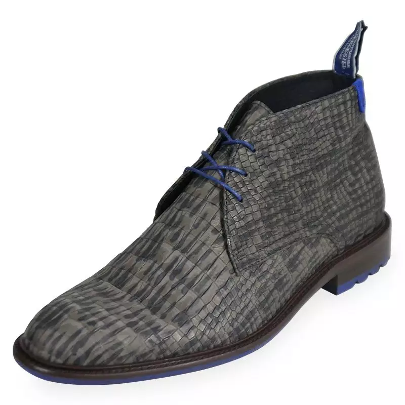 Floris van Bommel 10203 KLASSISCHE HERREN SCHNÜRSCHUHE REPTILMUSTER D-GREY NUBUCK CROCO. Floris van Bommel 10203 KLASSISCHE HERREN SCHNÜRSCHUHE REPTILMUSTER D-GREY NUBUCK CROCO.