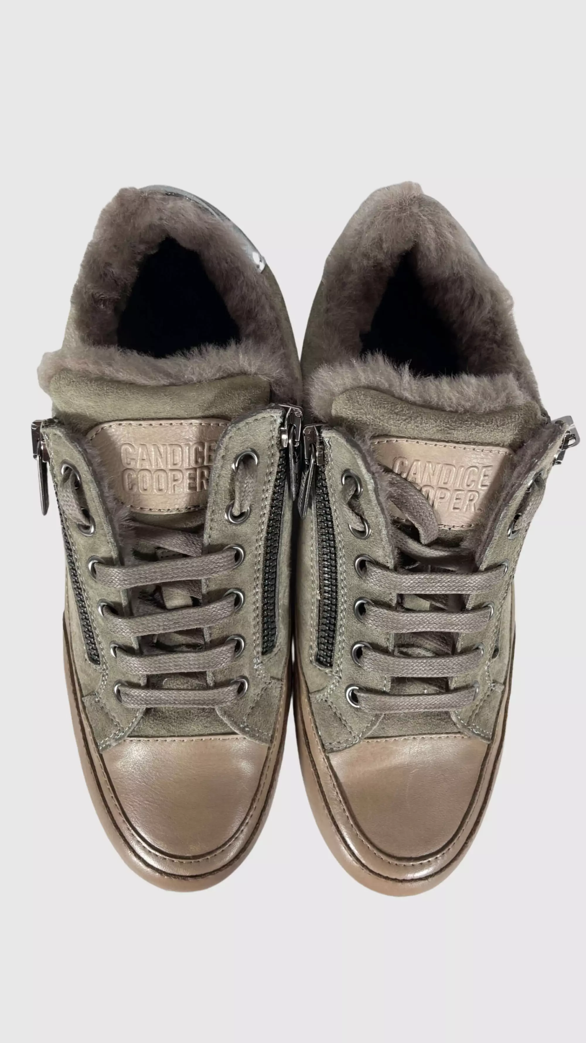 CANDICE COOPER 2016947 02 ROCK DELUXE ZIP FUR TAMP STONE DAMEN LEDER ZIP SNEAKER DARK OLIV CANDICE COOPER 2016947 02 ROCK DELUXE ZIP FUR TAMP STONE DAMEN LEDER ZIP SNEAKER DARK OLIV