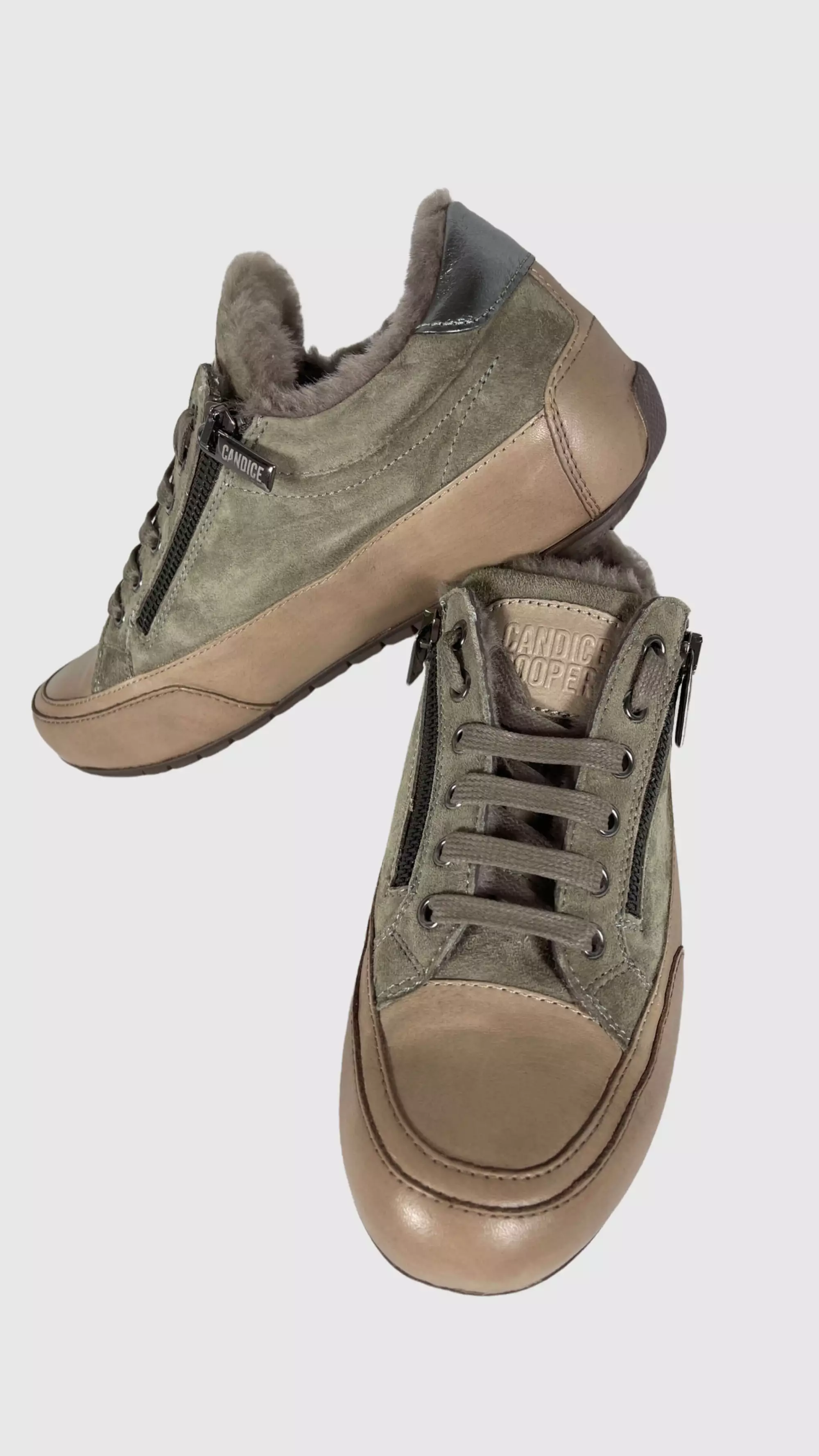 CANDICE COOPER 2016947 02 ROCK DELUXE ZIP FUR TAMP STONE DAMEN LEDER ZIP SNEAKER DARK OLIV CANDICE COOPER 2016947 02 ROCK DELUXE ZIP FUR TAMP STONE DAMEN LEDER ZIP SNEAKER DARK OLIV