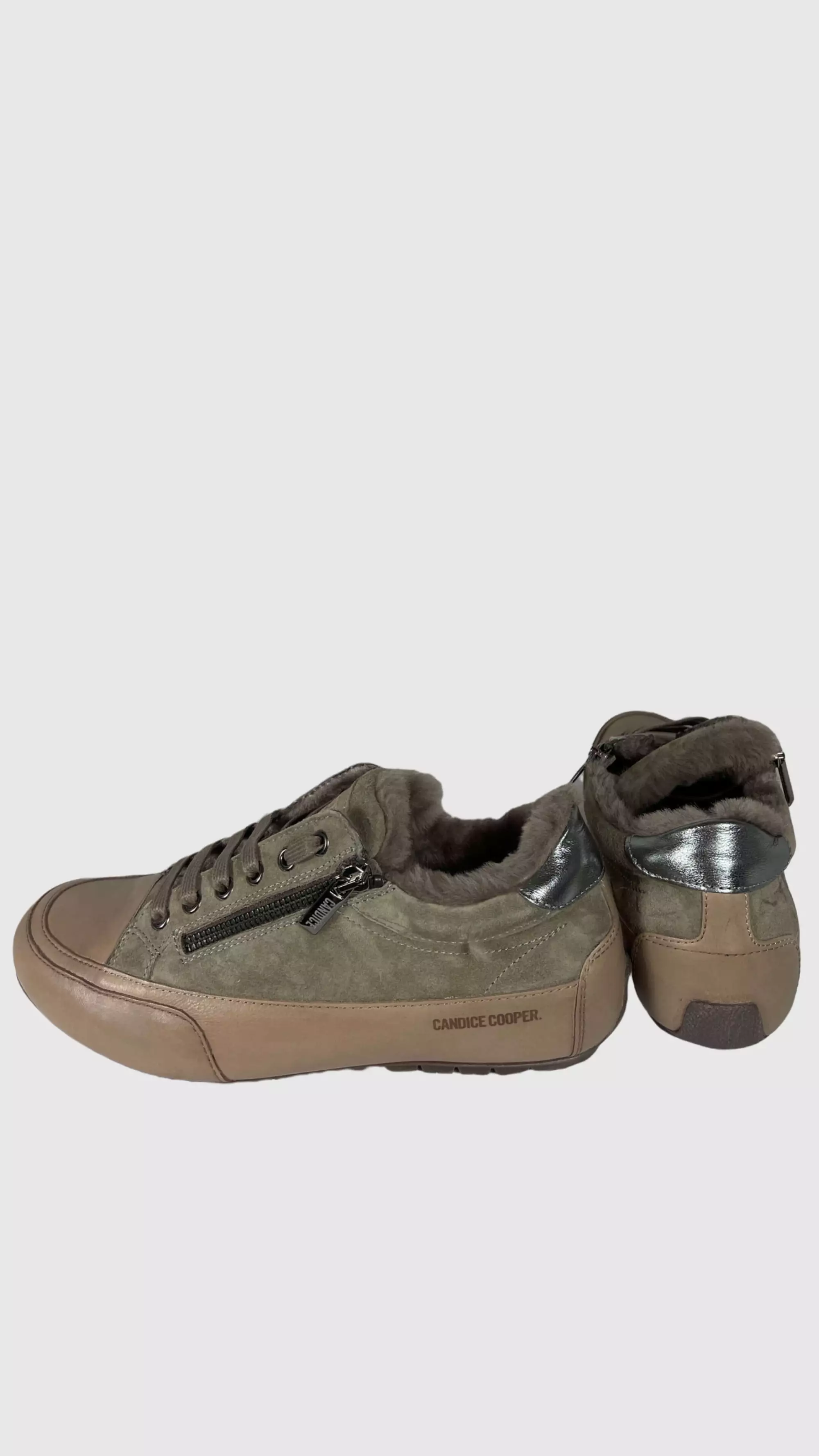 CANDICE COOPER 2016947 02 ROCK DELUXE ZIP FUR TAMP STONE DAMEN LEDER ZIP SNEAKER DARK OLIV CANDICE COOPER 2016947 02 ROCK DELUXE ZIP FUR TAMP STONE DAMEN LEDER ZIP SNEAKER DARK OLIV