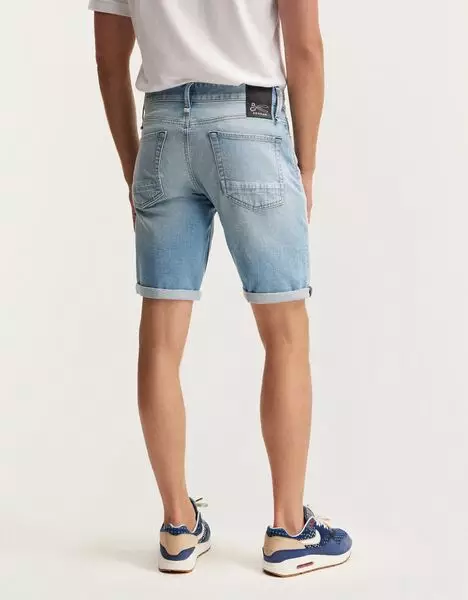 DENHAM 01-22-04-16-010 RIDGE SHORT LI Herren Jeansshorts Stretch Washed Look Blue