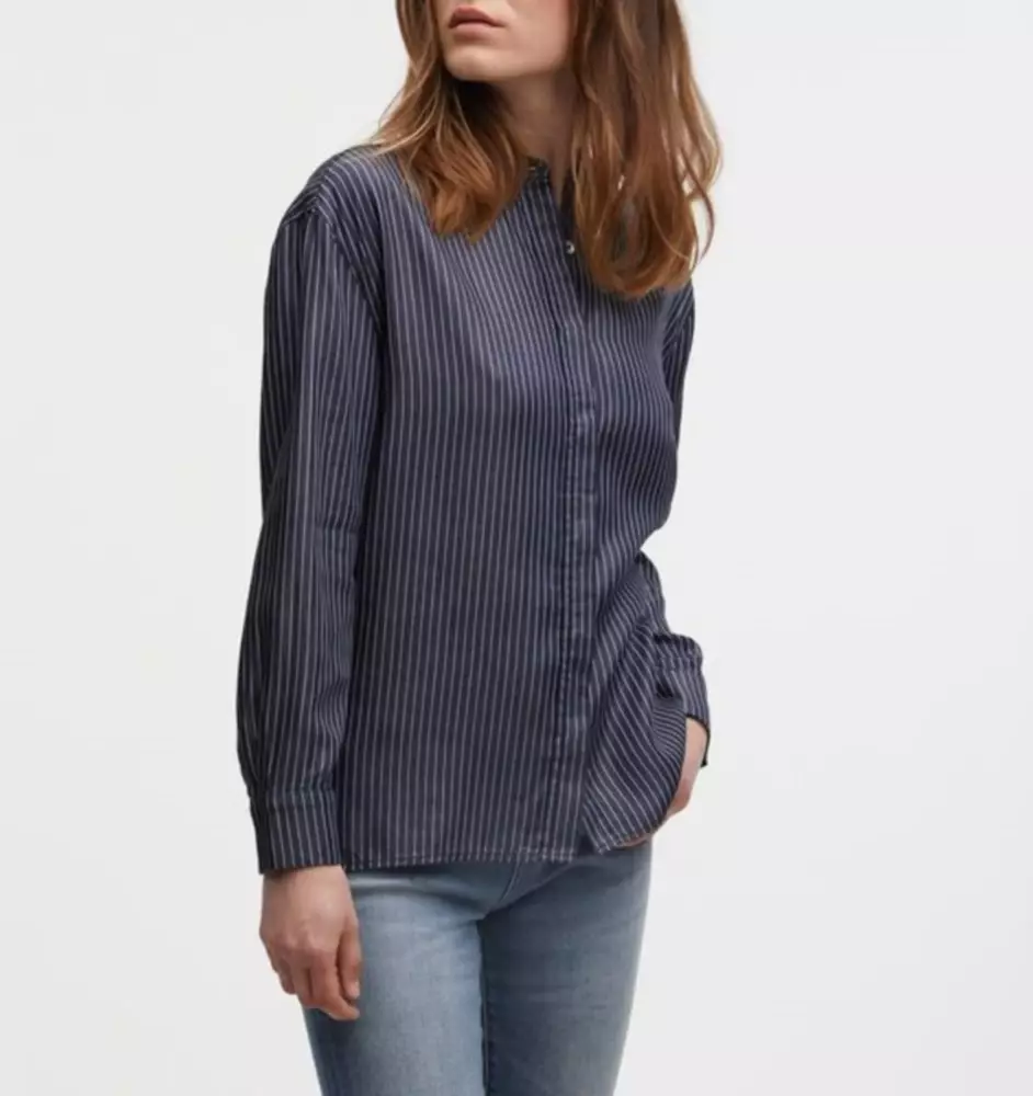 DENHAM 02-22-10-40-020 FARIDA DAMEN BLUSE TS BLAU INDIGO STRIPE