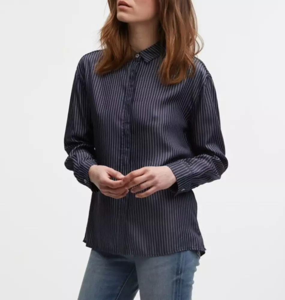 DENHAM 02-22-10-40-020 FARIDA DAMEN BLUSE TS BLAU INDIGO STRIPE