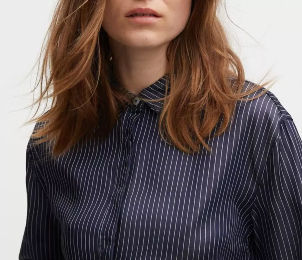 DENHAM 02-22-10-40-020 FARIDA DAMEN BLUSE TS BLAU INDIGO STRIPE