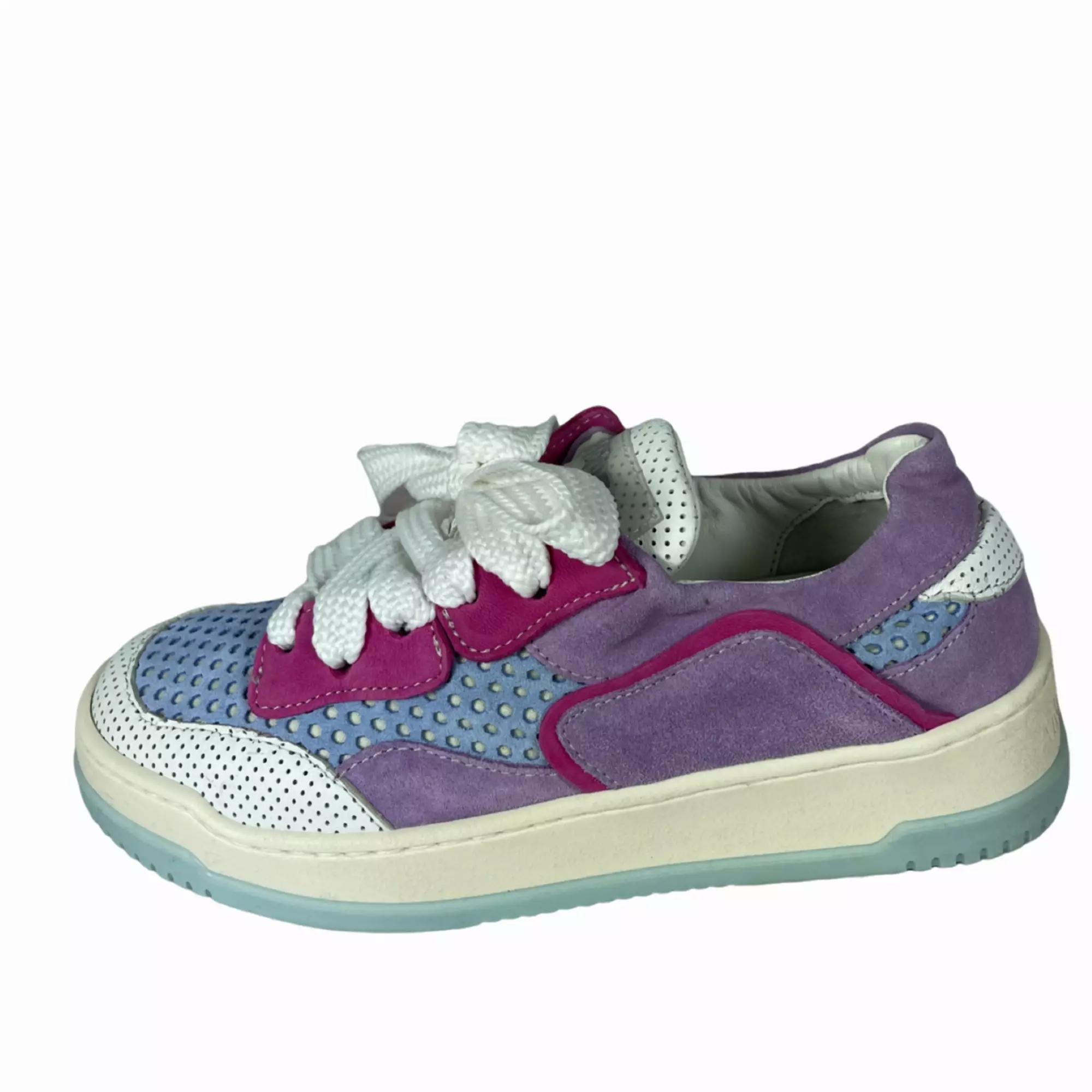 ANDIA FORA DOVER  MEET Damen Sneaker perforiertes Leder Lila/Pink.