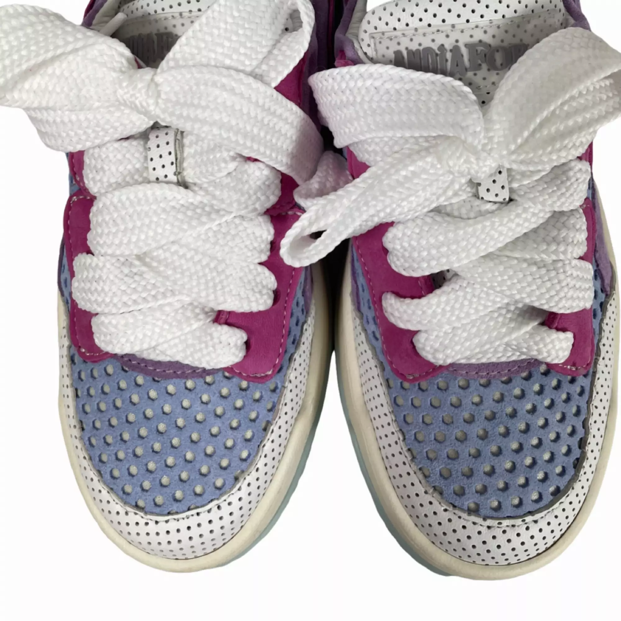 ANDIA FORA DOVER  MEET Damen Sneaker perforiertes Leder Lila/Pink.
