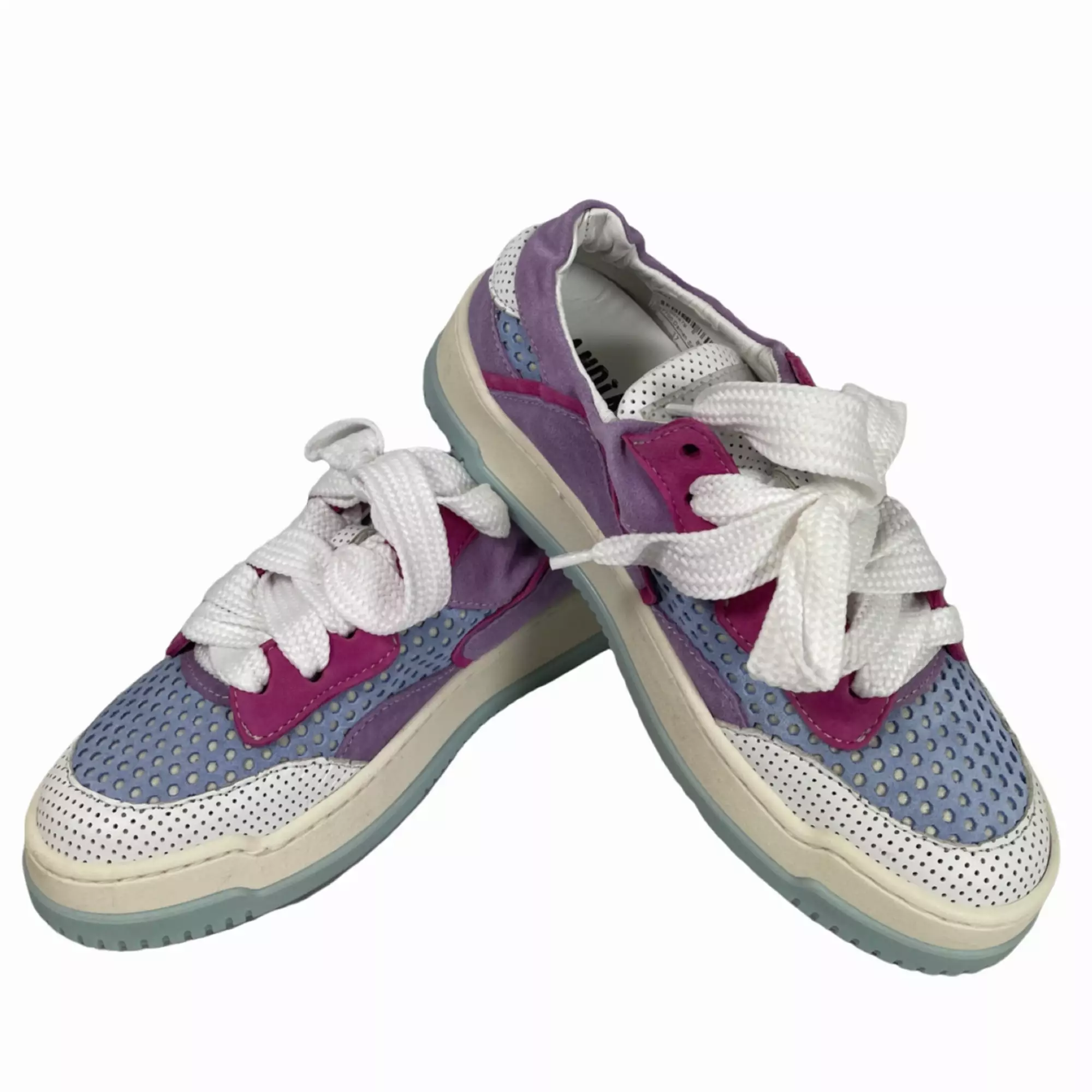 ANDIA FORA DOVER  MEET Damen Sneaker perforiertes Leder Lila/Pink.